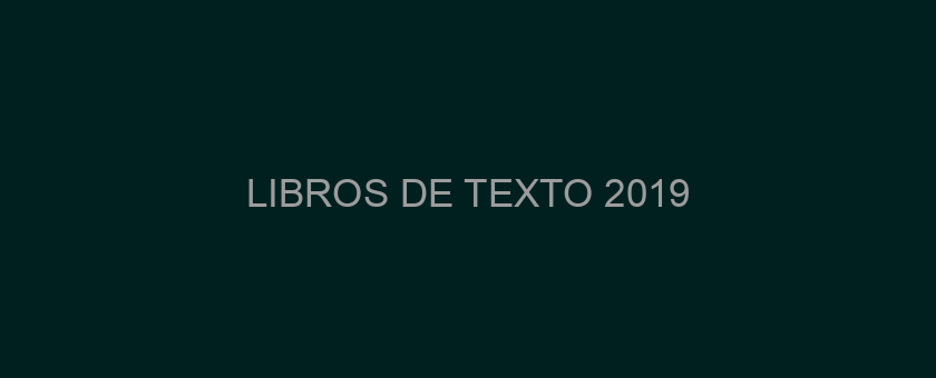 LIBROS DE TEXTO 2019/2020